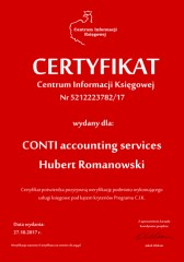 Certyfikat C.I.K. CONTI