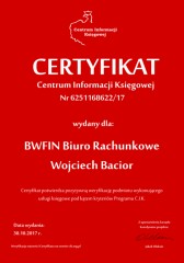 Certyfikat C.I.K. BWFIN