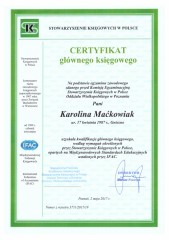 Certyfikat Głównego Księgowego Karolina Maćkowiak