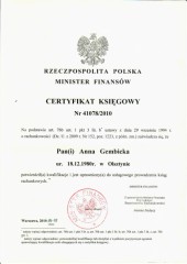 Certyfikat MF