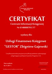 Certyfikat C.I.K. GESTOR