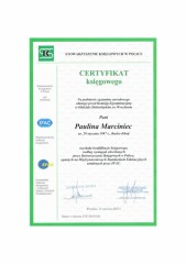 Paulina Marciniec Certyfikat Księowy SKP