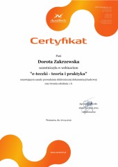 Certyfikat Dorota Zakrzewska