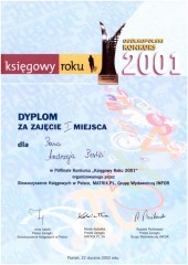 Księgowy Roku 2001 Dyplom Andrzej Pestka