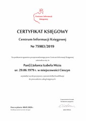 Certyfikat Księgowy C.I.K. 75983/2019 Jolanta Mizia