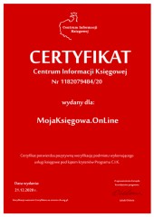 Certyfikat C.I.K. MojaKsięgowa.OnLine
