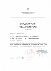 Licencja MF 14918/99 Mirosława Danuta Baranowska