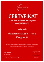 Certyfikat C.I.K.  Manufaktura.Konin - Twoja Księgowość