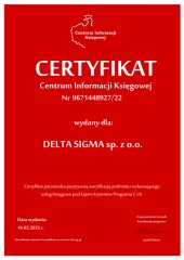 Certyfikat C.I.K. DELTA SIGMA sp. z o.o.