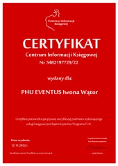 Certyfikat C.I.K. PHU EVENTUS Iwona Wątor