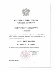 Rafał Brzeziński Certyfikat Księgowy