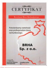 BRHA Certyfikat CIK 2