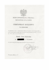 Certyfikat MF Ewa Kalewska