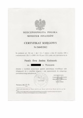 Certyfikat MF Ewa Kożuszek